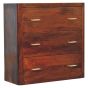 Oak Finish Chest of Drawers - LUTON Medium Chest  3 Drawers