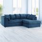 Desmond Jumbo Cord Corner Sofa - Marine Blue