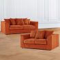 Desmond Jumbo Cord 3 Seater and 2 Seater Sofa Set - Orange