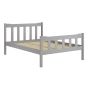 Double Bed - HARLAN Wooden 4ft6 Bed Grey