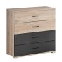 Oak Finish Chest of Drawers - BRAGA Medium Chest  4 Drawers