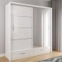 Warrington Sliding Door 208cm Mirror Wardrobe with 2 Drawers - White