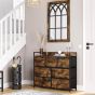 Oak Finish Chest of Drawers - LHASA Large Chest  7 Drawers  Double Chest
