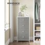 Grey Chest of Drawers - SALINAS Tallboy Small Chest  4 Drawers