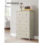 Cream Chest of Drawers - GREELEY Small Chest 5 Drawers