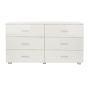 White Chest of Drawers - LINTON Large Chest 6 Drawers Double Chest
