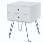 Telford with Metal 2 Drawer Bedside Cabinet - White