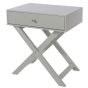 X Leg 1 Drawer Petite Bedside Cabinet - Grey