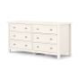White Chest of Drawers - MALTON Large Chest  6 Drawers  Double Chest