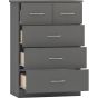 Grey Chest of Drawers - NEWBIGGIN III Medium Chest 5 Drawers