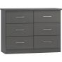 Grey Chest of Drawers - NEWBIGGIN VII Large Chest  6 Drawers