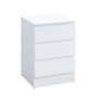 Bedside Table - TROW 3 Drawer Nightstand White 40cm