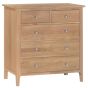 Oak Finish Chest of Drawers - STELLA Large Chest  5 Drawers