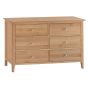 Oak Finish Chest of Drawers - PLYMOUTH Large Chest  6 Drawers