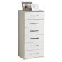White Chest of Drawers - BUCKINGHAM Tallboy Medium Chest 6 Drawers