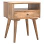 Modern Solid Wood Bedside Table with Open Slot