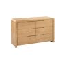 Oak Finish Chest of Drawers - CUBA Large Chest  6 Drawers