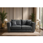SOLARAE Fabric 2 Seater Sofa - Black