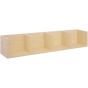 Wall Mount 84 CD / 56 DVD/Blu-ray/ Media Storage Rack 4 Cubes Wooden Shelf Organizer Unit Bookcase Display (Natural Wood Colour)