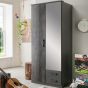 Darwin 2 Door and 2 Drawer Wardrobe - Grey
