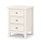 Maine 3 Drawer Bedside Table - White