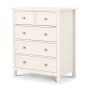White Chest of Drawers - MALTON Medium Chest 5 Drawers