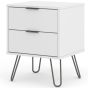 Augusta White 2 Drawer Bedside Cabinet