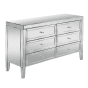Silver Chest of Drawers - VAUGHAN Large Chest  6 Drawers  Double Chest  Mirrored