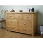 Oak Finish Chest of Drawers - WOKINGHAM Large Chest 7 Drawers Double Chest