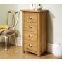 Oak Finish Chest of Drawers - WOKINGHAM Tallboy Small Chest 4 Drawers