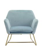 Charles Gold Frame Armchair With Cushion - Sky Blue