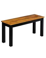 Copenhagen Solid Oak Bench - Black Oiled Frame