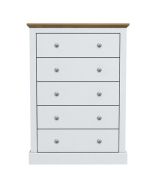 White Chest of Drawers - DARTFORD Medium Chest  5 Drawers