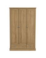 Devon 3 Door Wardrobes with 2 Drawer - Oak