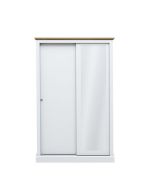 Devon 2 Door Sliding Mirror Wardrobe - White