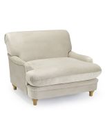 Plumpton Soft Velvet Wide Cushioned Armchair - Beige