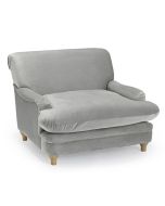 Plumpton Soft Velvet Wide Cushioned Armchair - Grey