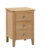 Cotswold 3 Drawers Bedside Table - Oak