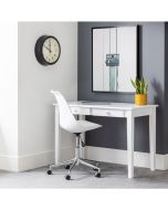Erika PU White Swivel Office Chair With Chrome Legs