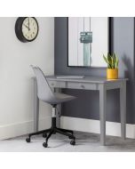 Erika PU Swivel Office Chair Grey Colour - Black Legs