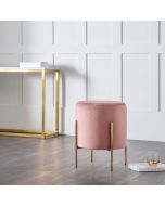 Harrogate Stylish Design Gold Legs Stool - Pink