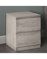 Jupiter Contemporary Design 2 Drawer Bedside Table - Grey and Oak