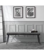 Luxe Luxurious Velvet Fabric Low Back Velvet Bench - Grey 