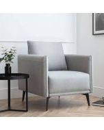 Rohe Upholstered Fabric Armchair - Platinum Effect 