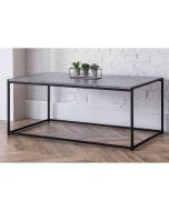 Staten Black Metal Frame Coffee Tables - Concrete