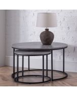 Staten Round Nesting Table - Concrete