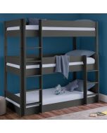 Trio Solid Pine Kids Bunk Bed - Anthracite