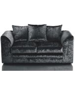 Arabia Crushed Velvet 2 Seater Sofa - Black 