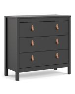 Black Chest of Drawers - BURNLEY Medium Chest  3 Drawers