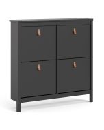 Barcelona Shoe cabinet 4 compartments in Matt Black - Matt Black